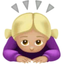 Woman Bowing: Medium-Light Skin Tone
