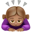 Woman Bowing: Medium Skin Tone