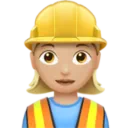 Woman Construction Worker: Medium-Light Skin Tone