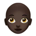 Woman: Dark Skin Tone, Bald