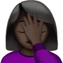 Woman Facepalming: Dark Skin Tone
