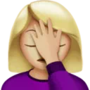 Woman Facepalming: Medium-Light Skin Tone