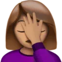 Woman Facepalming: Medium Skin Tone