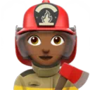 Woman Firefighter: Medium-Dark Skin Tone