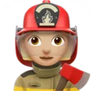 Woman Firefighter: Medium-Light Skin Tone