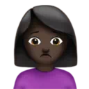 Woman Frowning: Dark Skin Tone