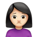 Woman Frowning: Light Skin Tone