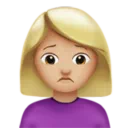 Woman Frowning: Medium-Light Skin Tone