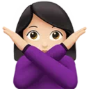 Woman Gesturing No: Light Skin Tone