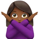 Woman Gesturing No: Medium-Dark Skin Tone