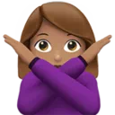 Woman Gesturing No: Medium Skin Tone