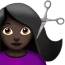 Woman Getting Haircut: Dark Skin Tone