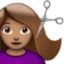 Woman Getting Haircut: Medium Skin Tone