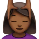Woman Getting Massage: Medium-Dark Skin Tone