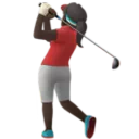 Woman Golfing: Dark Skin Tone