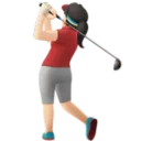 Woman Golfing: Light Skin Tone