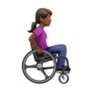 Woman in Manual Wheelchair Facing Right: Medium-Dark Skin Tone