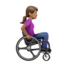Woman in Manual Wheelchair Facing Right: Medium Skin Tone