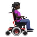Woman in Motorized Wheelchair Facing Right: Dark Skin Tone