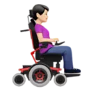 Woman in Motorized Wheelchair Facing Right: Light Skin Tone
