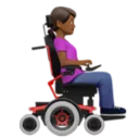 Woman in Motorized Wheelchair Facing Right: Medium-Dark Skin Tone