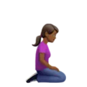 Woman Kneeling Facing Right: Medium-Dark Skin Tone