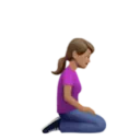 Woman Kneeling Facing Right: Medium Skin Tone