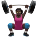 Woman Lifting Weights: Dark Skin Tone