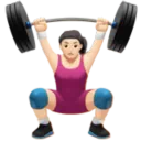 Woman Lifting Weights: Light Skin Tone