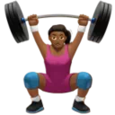 Woman Lifting Weights: Medium-Dark Skin Tone