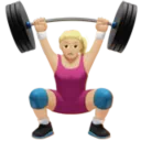 Woman Lifting Weights: Medium-Light Skin Tone
