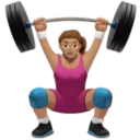 Woman Lifting Weights: Medium Skin Tone