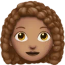Woman: Medium Skin Tone, Curly Hair