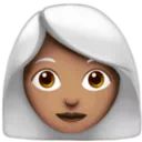 Woman: Medium Skin Tone, White Hair