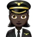 Woman Pilot: Dark Skin Tone