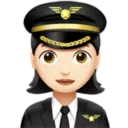 Woman Pilot: Light Skin Tone