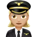 Woman Pilot: Medium-Light Skin Tone