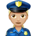 Woman Police Officer: Medium-Light Skin Tone