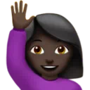 Woman Raising Hand: Dark Skin Tone