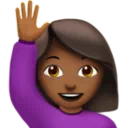 Woman Raising Hand: Medium-Dark Skin Tone