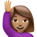 Woman Raising Hand: Medium Skin Tone
