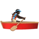 Woman Rowing Boat: Dark Skin Tone