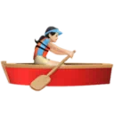 Woman Rowing Boat: Light Skin Tone