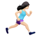 Woman Running Facing Right: Light Skin Tone