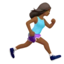 Woman Running Facing Right: Medium-Dark Skin Tone