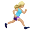 Woman Running Facing Right: Medium-Light Skin Tone