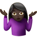 Woman Shrugging: Dark Skin Tone