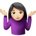 Woman Shrugging: Light Skin Tone