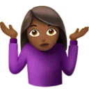 Woman Shrugging: Medium-Dark Skin Tone