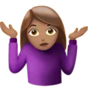 Woman Shrugging: Medium Skin Tone